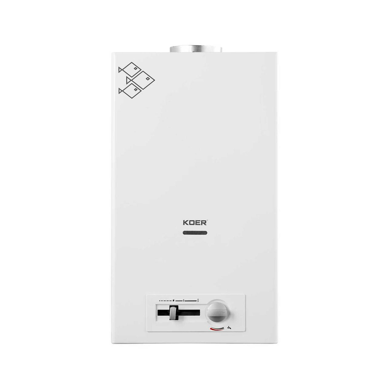Газова колонка димохідна з п'єзорозпалом KOER KWH.G0410 WHITE 10 л/хв (колір білий) (KR5663)