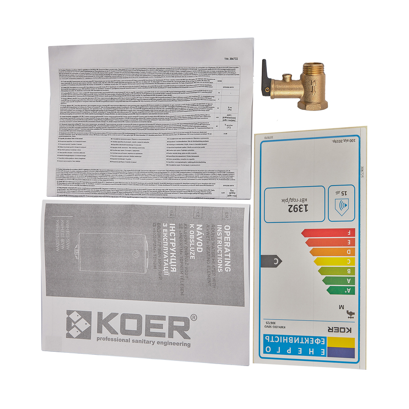 Водонагрівач "Циліндр" Koer KWH.E02-80VD накопичувальний 80 л, сухий тен 1,6 kW (EK0110)