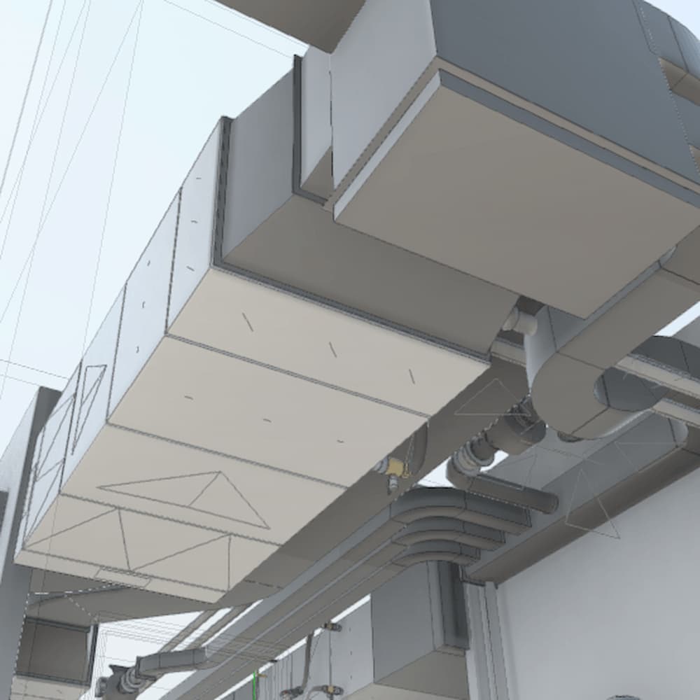 3D-модель вентиляційної установки та інженерних комунікацій лікарні