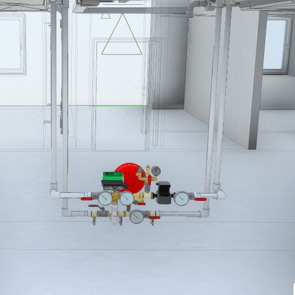 3D-модель насосної групи системи опалення лікарні