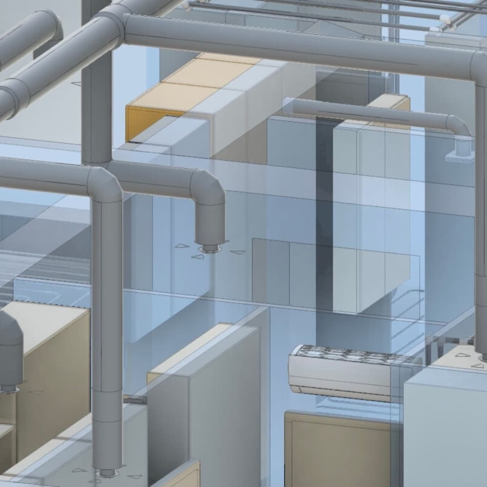 3D модель систем кондиціювання та вентиляції приватного будинку