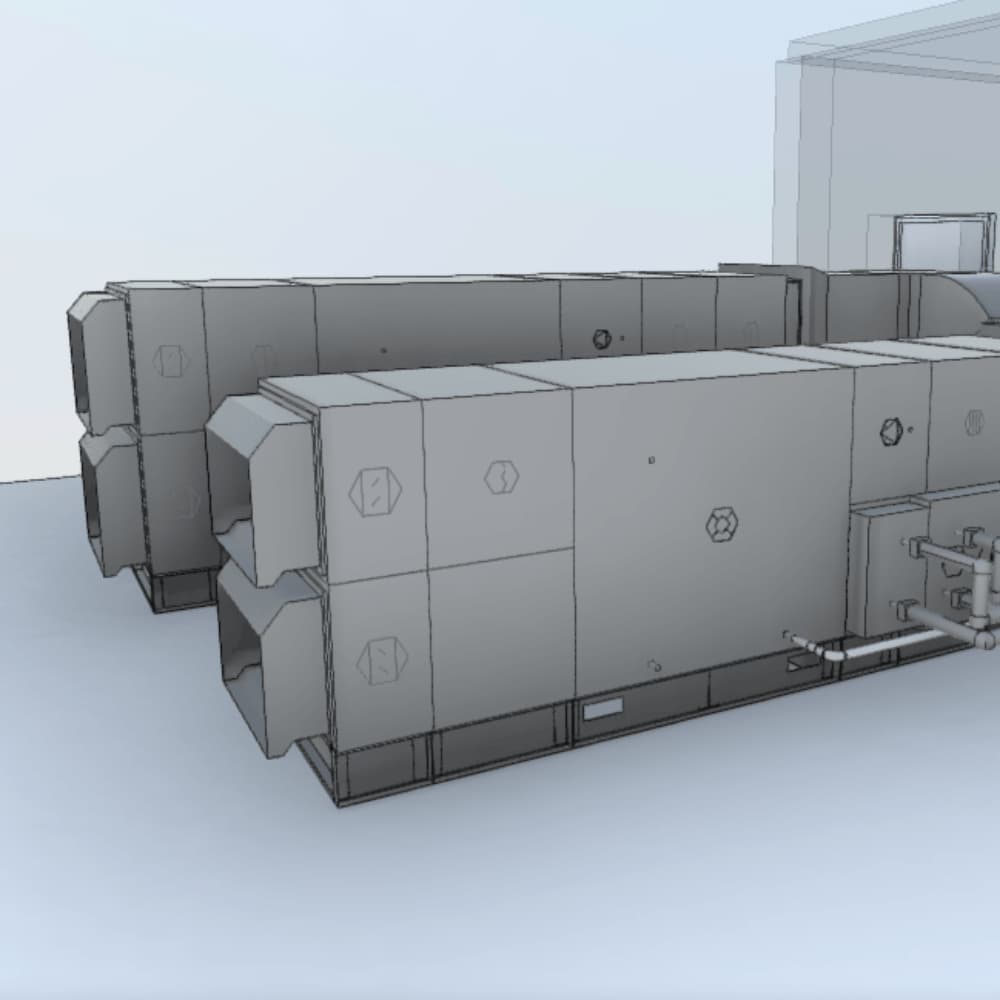 3D-проєкт припливно-витяжної вентиляційної установки для торгового центру